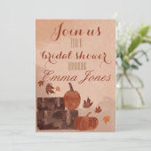 Herfst Pumpkin en Leaves Invitation Kaart (Staand voorkant)