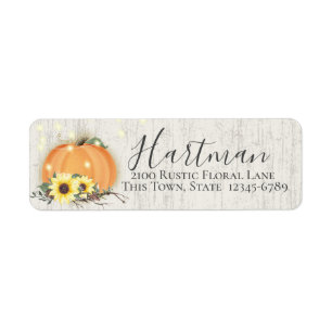 Herfst Pumpkin en Sunflower Return-etiket Etiket