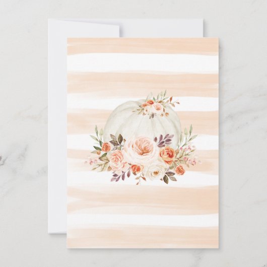 Herfst Pumpkin Floral neutraal Baby shower per pos Kaart (Achterkant)