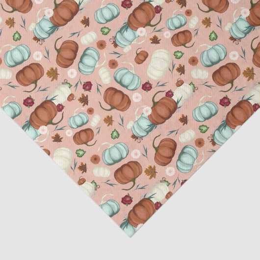Herfst Pumpkin Floral Tissuepapier (Detail)
