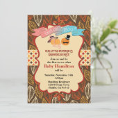 Herfst Pumpkin Gender Reveal Invitation, Kaart (Staand voorkant)