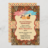 Herfst Pumpkin Gender Reveal Invitation, Kaart (Voorkant / Achterkant)