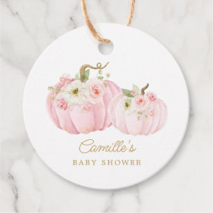 Herfst Pumpkin Girl Baby shower Bedankjes Labels