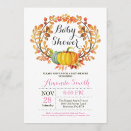Herfst Pumpkin Girl-Baby shower Kaart