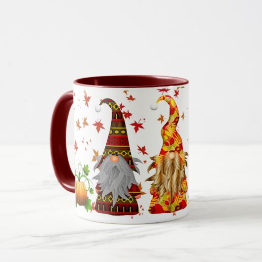 Herfst Pumpkin Gnomes Coffee Mok (Voorkant links)