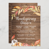 Herfst Pumpkin Golden Foliage Thanksgiving Dinner Kaart (Voorkant / Achterkant)