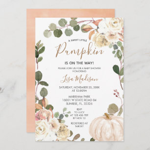 Herfst Pumpkin Greenery is onderweg Baby shower I Kaart