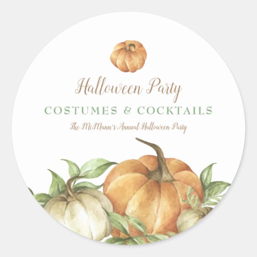 Herfst Pumpkin Halloween Ronde Sticker (Voorkant)