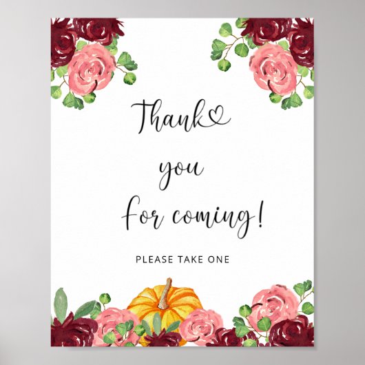 Herfst pumpkin Hartelijk dank voor uw komst Poster (Voorkant)