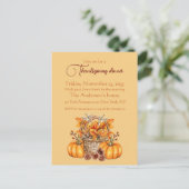 Herfst Pumpkin Harvest Thanksgiving Dinner Holiday Briefkaart (Staand voorkant)