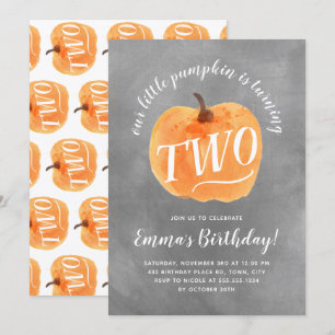 Herfst Pumpkin herfst Tweede Birthday Chalk Textuu Kaart