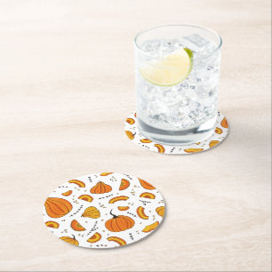 Herfst Pumpkin in het Oostenrijkse najaar Ronde Kartonnen Onderzetter