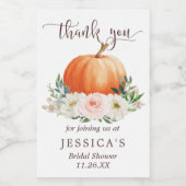 Herfst Pumpkin Mini Wine Fleslabel Wijn Etiket (Enkel label)