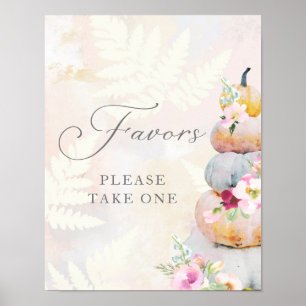 Herfst Pumpkin Party Favors Poster Sign.
