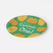 Herfst Pumpkin Patch 1e verjaardag Papieren Bordje (Gekanteld)