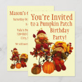 Herfst Pumpkin Patch Birthday Party Kaart (Voorkant / Achterkant)