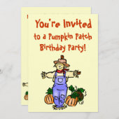 Herfst Pumpkin Patch Birthday Party Kaart (Voorkant / Achterkant)
