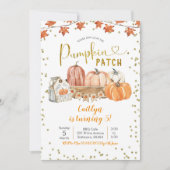 Herfst Pumpkin Patch Birthday Uitnodiging (Voorkant)