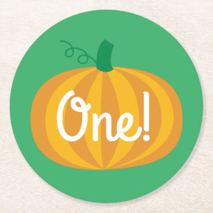 Herfst Pumpkin Patch Kinderen Birthday Theme Ronde Kartonnen Onderzetter
