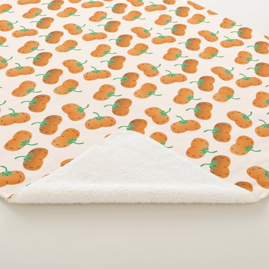 Herfst Pumpkin Pattern Autumn Harvest Oranje Sherpa Deken (3/4)