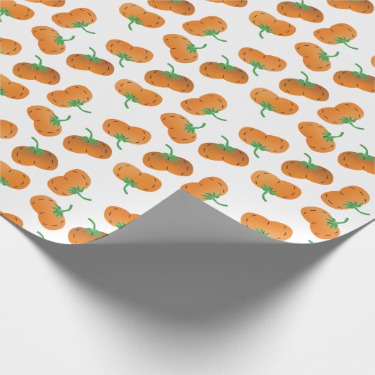 Herfst Pumpkin Pattern Autumn Oranje Cadeaupapier (Hoek)