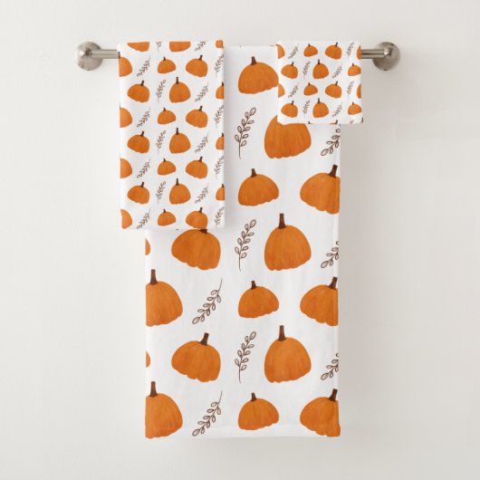 Herfst Pumpkin Pattern Bad Handdoek (Insitu)