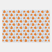 Herfst Pumpkin Pattern Blue Inpakpapier Vel (Voorkant 3)