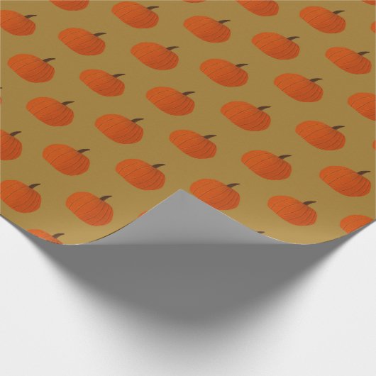Herfst Pumpkin Pattern Cadeaupapier (Hoek)