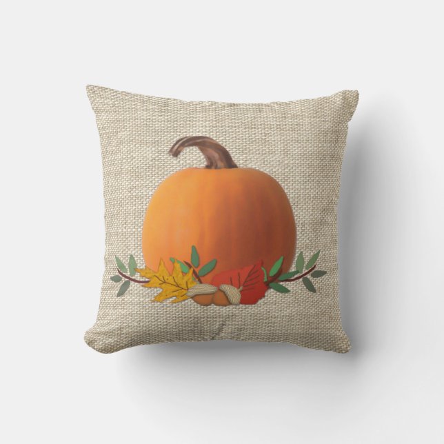 Herfst Pumpkin Pillow Kussen (Voorkant)