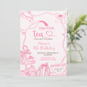 Herfst Pumpkin PINK Scribble Hand getrokken Tijd V Kaart (Staand voorkant)