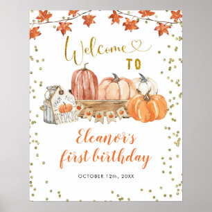 Herfst Pumpkin-pleister van Birthday Welkomstteken Poster