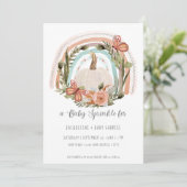 Herfst Pumpkin Rainbow Mustard Blue Blush Floral A Kaart (Staand voorkant)