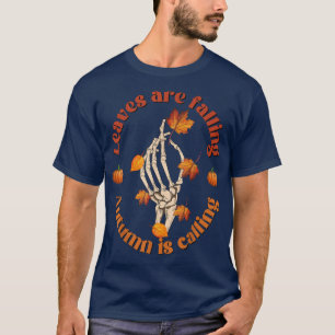 Herfst Pumpkin Skeleton Leaves valt in de herfst T-shirt