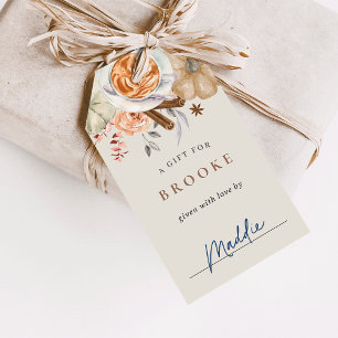 Herfst Pumpkin Spice Baby Shower Display Cadeaulabel