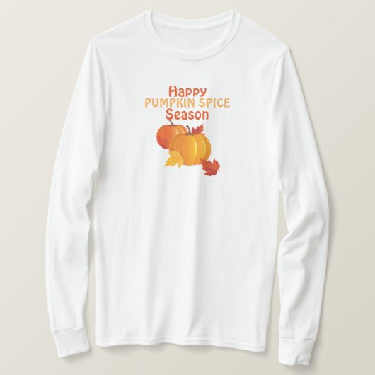 Herfst Pumpkin Spice Basic Long-hoeve T-Shirt (Design voorkant)