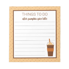 Herfst Pumpkin Spice Latte to-Do List Notitieblok