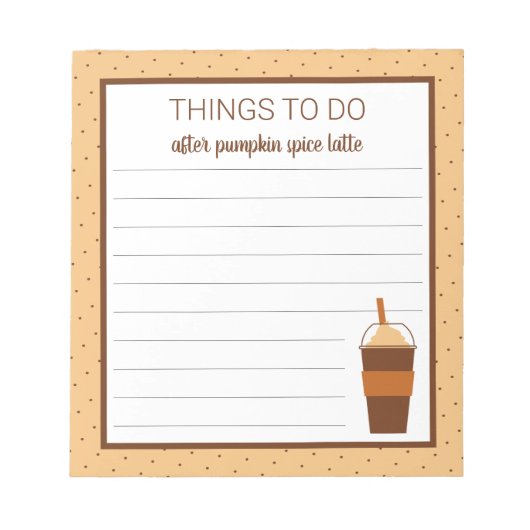 Herfst Pumpkin Spice Latte to-Do List Notitieblok (Voorkant)