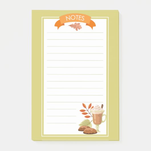 Herfst Pumpkin Spice Post-It Notes (Voorkant)