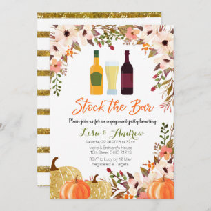 Herfst Pumpkin Stock de Bar Invitation Kaart