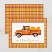 Herfst Pumpkin Truck Hartelijk dank Feestdagenkaart (Voorkant / Achterkant)
