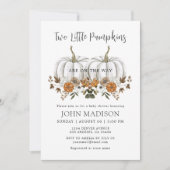 Herfst Pumpkin Twin Baby shower Kaart (Voorkant)