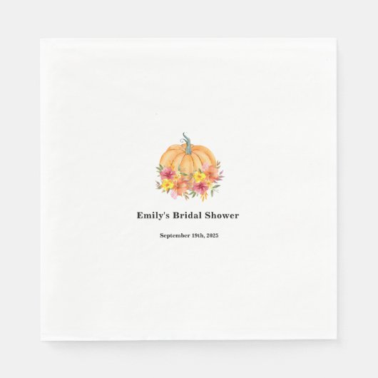 Herfst Pumpkin Vrijgezellenfeest Servet (Voorkant)