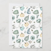 Herfst Pumpkin Waterverf 1e verjaardag Uitnodiging (Achterkant)