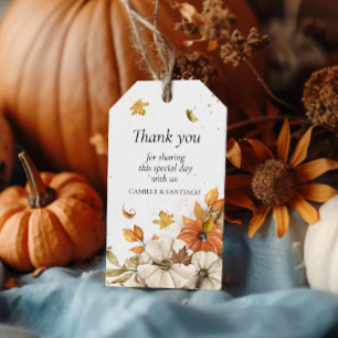 Herfst Pumpkin Wedding Favor Labels Cadeaulabel