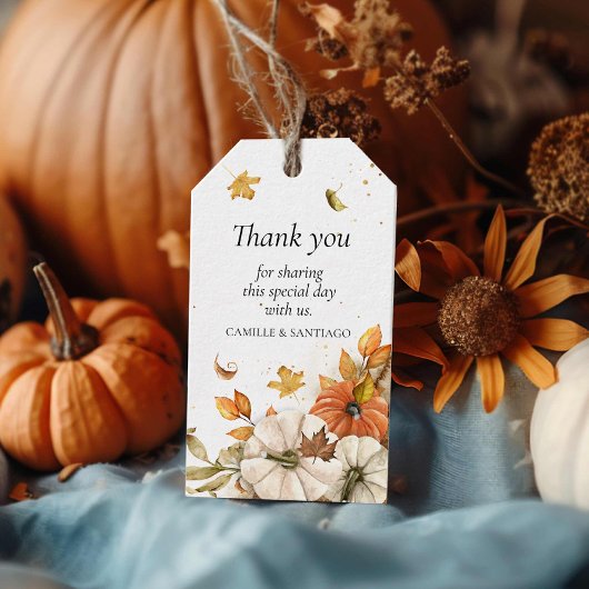 Herfst Pumpkin Wedding Favor Labels Cadeaulabel