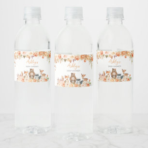 Herfst Pumpkin Woodland Baby shower Waterfles Etiket