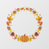 Herfst Pumpkin Wreath Raamsticker (Vel)