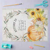 Herfst Pumpkin Zonnebloem Waterverf Floral ontbind Tissuepapier (Craft)