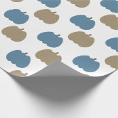 Herfst Pumpkins Blue Beige Cadeaupapier (Hoek)