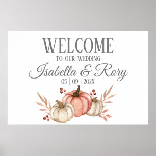Herfst Pumpkins Bouquet Wedding Poster